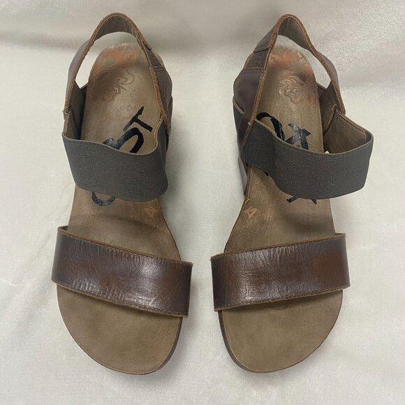 OTBT Bushnell Wedge Women's Sandals Pewter Leather Size 5.5 - Picture 2 of 9